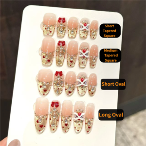 Cat Eye Heart Lion Dance Bow Press-On Nails