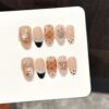 主图-06 Sweet & Edgy French Nude Pink Gradient Polka Dot 3D Embossed Carving Press-On Nails