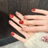 3D Stereoscopic Christmas Snowman & Cherry Cute New Year Red Press-On Nails