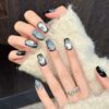 Handmade Ink Blue Super Sparkle Crushed Diamond Winter Press-On Nails