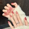 主图-08 Printed Light Luxury Sweet & Edgy Style Matte Red Hello Kitty Press-On Nails