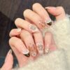 主图-08 Sweet & Edgy French Nude Pink Gradient Polka Dot 3D Embossed Carving Press-On Nails