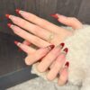 Light Luxury French Burgundy Super Sparkle Shiny Diamond Press-On Nails