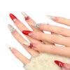 主图-10 Christmas Snowflake Crushed Diamond Bow Gradient Press-On Nails