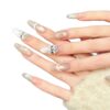 主图-10 Crystal Ice Fox Cat Eye Light Luxury Handmade Press-on Nails | Long Oval