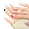 主图-10 Polka Dot Ice Crystal Silver Glitter Red-Black Color Block Press-On Nails