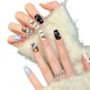 Hand-painted Snowflake Color Block Christmas Bow Press-On Nails