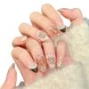 未命名的设计 Sweet & Edgy French Nude Pink Gradient Polka Dot 3D Embossed Carving Press-On Nails